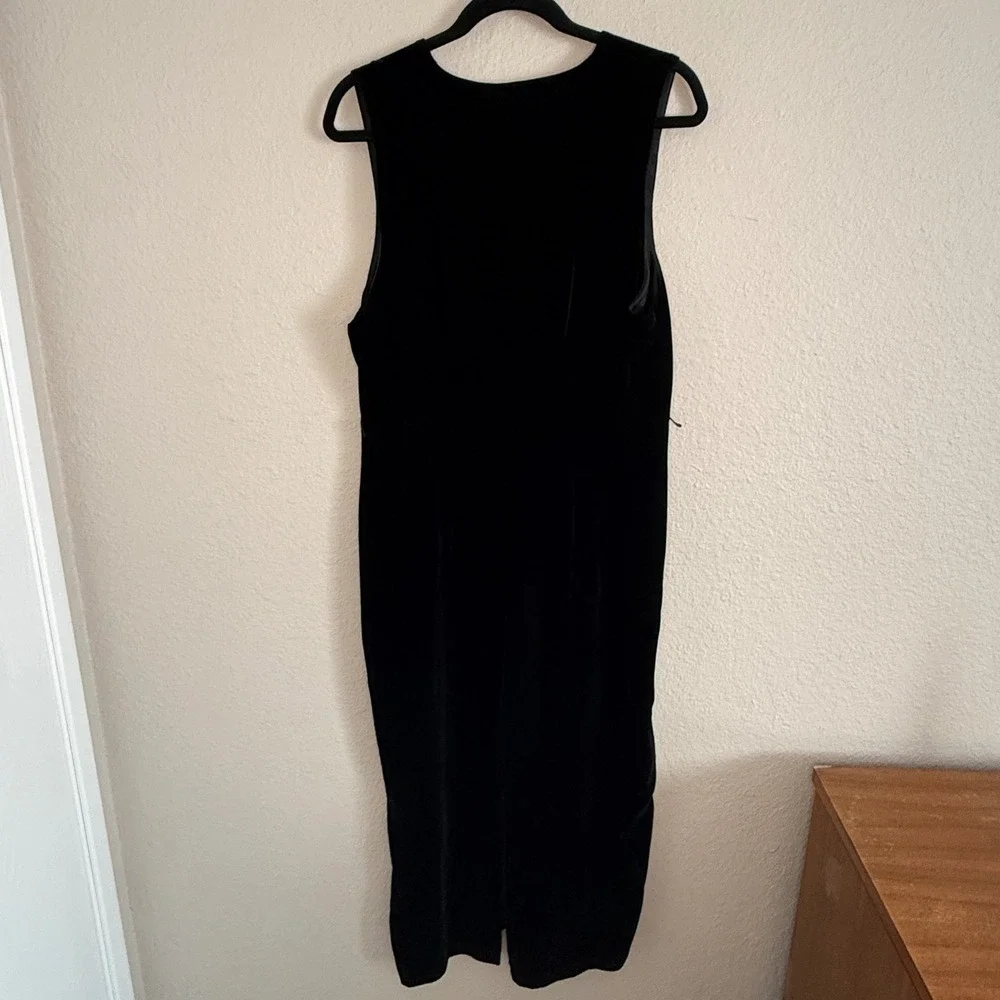 Vintage 90s Gothic Fairy Grunge Silk Velvet Button Front Midi Dress Womens 8